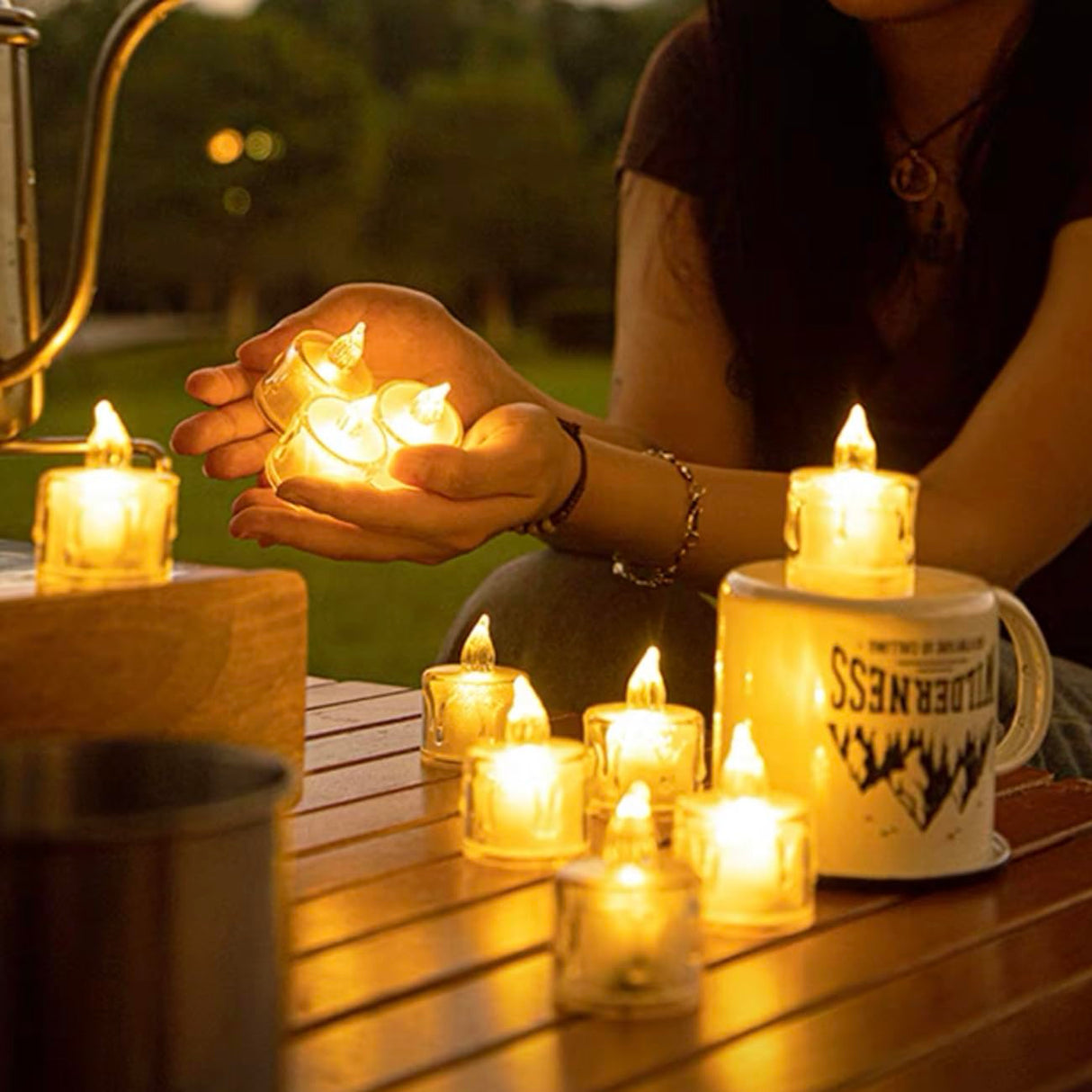 SupBri 24 Pack Flameless Tea Lights Candles Battery Operated, Crystal Led Tealight Candles,Votive Electric Fake Candles for Valentines Wedding Diwali Christmas Decorations