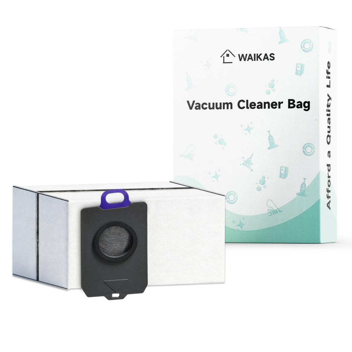 WAIKAS 14 Pack Vacuum Bags for NARWAL Flow, Freo Z10, Freo Z Ultra, Freo Z10 Ultra, Freo X10 Pro Robot Vacuum, Disposable Dust Bags with Large Capacity as Replacement Parts/Accessories