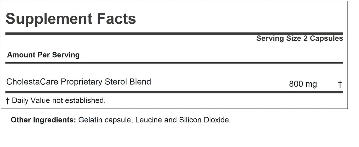 ANDREW LESSMAN CholestaCare Capsules - Unique Natural Phytosterol Blend. No Additives. Easy to Swallow Capsules