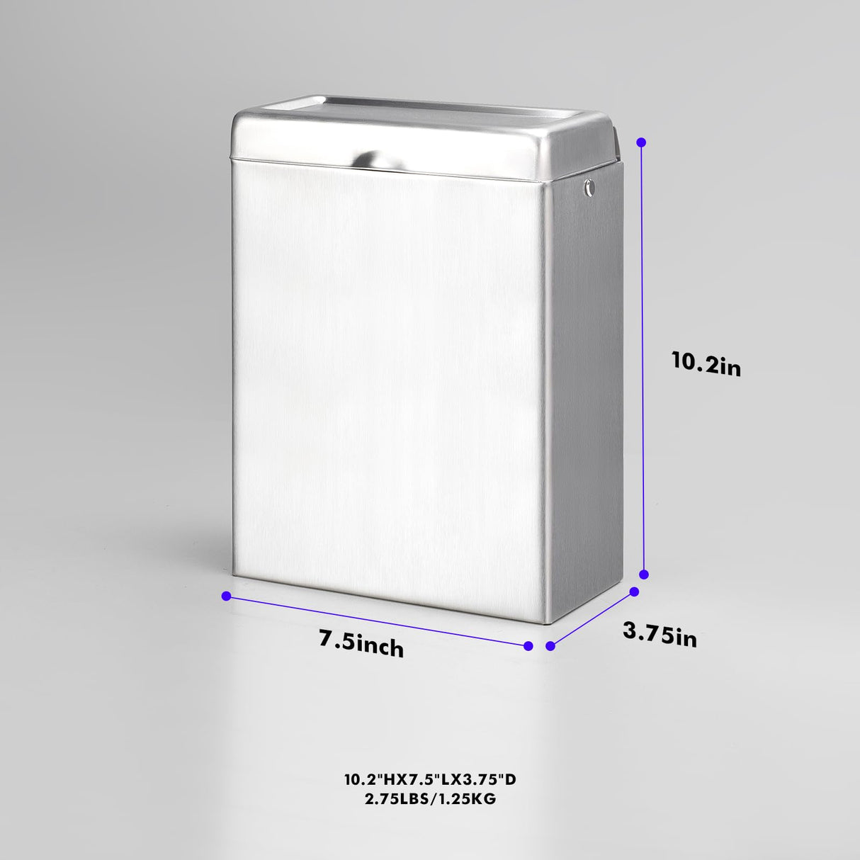 Sanitary Napkin Receptacle Wall Mounted Tampon Holder, Garbage Can for Bathroom Clean & Odor-Free Restroom for Home, Office & Public Restrooms (Stainless Steel)