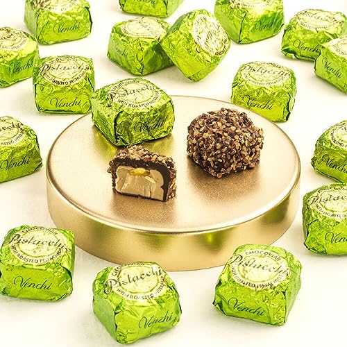 Venchi - Chocoviar Pistachio Chocolates, Pistachio Flavor with Dark Chocolate, Chocolate Candy Bulk, Gluten-Free, 2.2 lb Bag