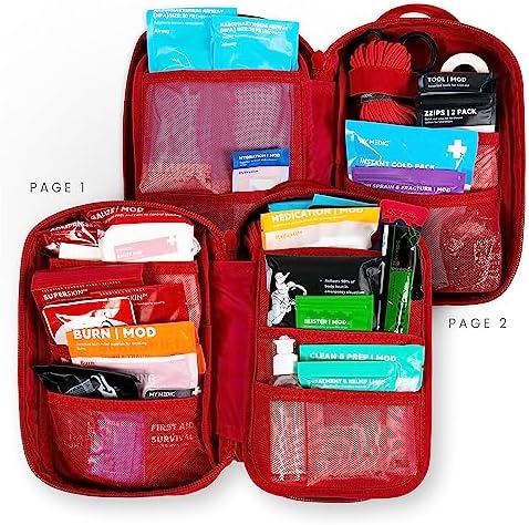 MY MEDIC MyFAK PRO Ifak First Aid Kit - 140 Life Saving Trauma and Medical Items - HSA FSA Eligible Survival Kit for Camping or Your Car - RED