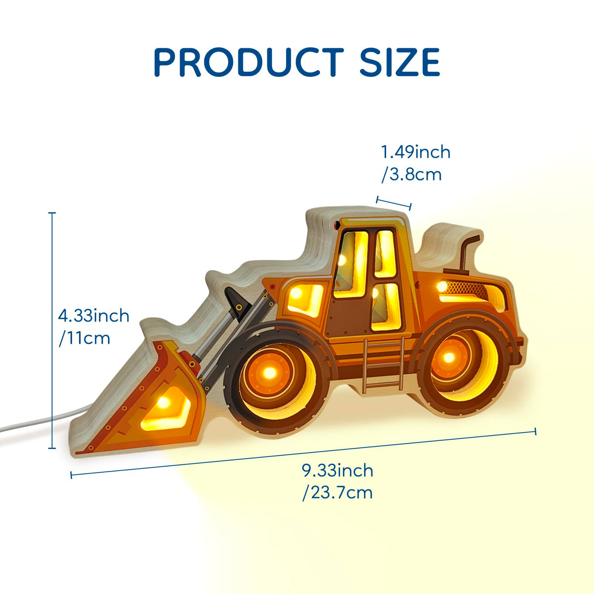 Letoiz Night Light for Kids, Wooden Loader with Led Night Light, Nursery Nightlight for Toddler Ages 3+ Boys and Girls, Cute Lamps for Birthday Gift, Christmas, New Year, Kids Room Decor, Bedroom