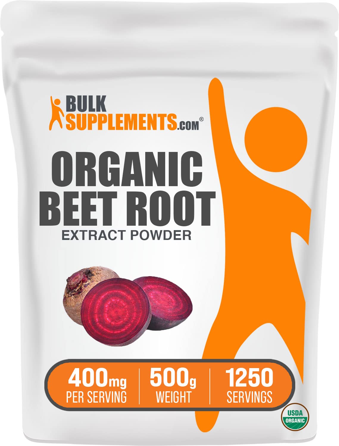 BulkSupplements.com Organic Beet Root Extract Powder - Superfood Supplement, Beets Supplements, Beets Powder - Vegan & Gluten Free, 400mg per Serving, 500g (1.1 lbs) (Pack of 1)