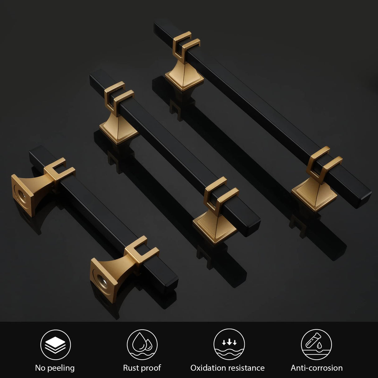 Lepatape 5 Pack 3 Inch Black and Gold Cabinet Pulls Black and Gold Cabinet Handles Kitchen Cabinet Handles Dresser Drawer Pulls Kitchen Cabinet Hardware