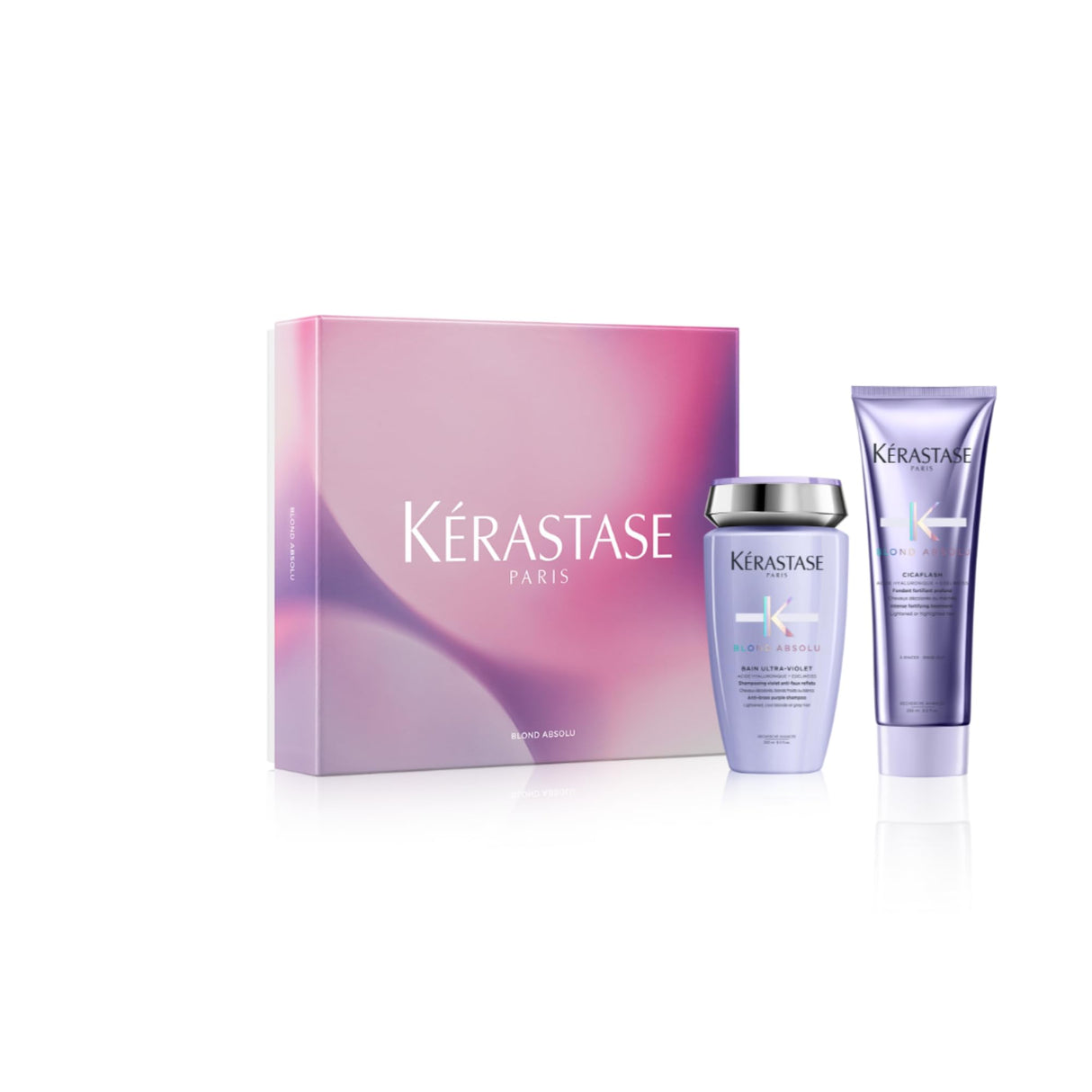 Kerastase Blond Absolu Anti-Brass Shampoo & Hydating Conditioner Set For Lightened, Highlighted and Grey Hair - Neutralizes Brassy and Yellow Undertones With Hyaluronic Acid