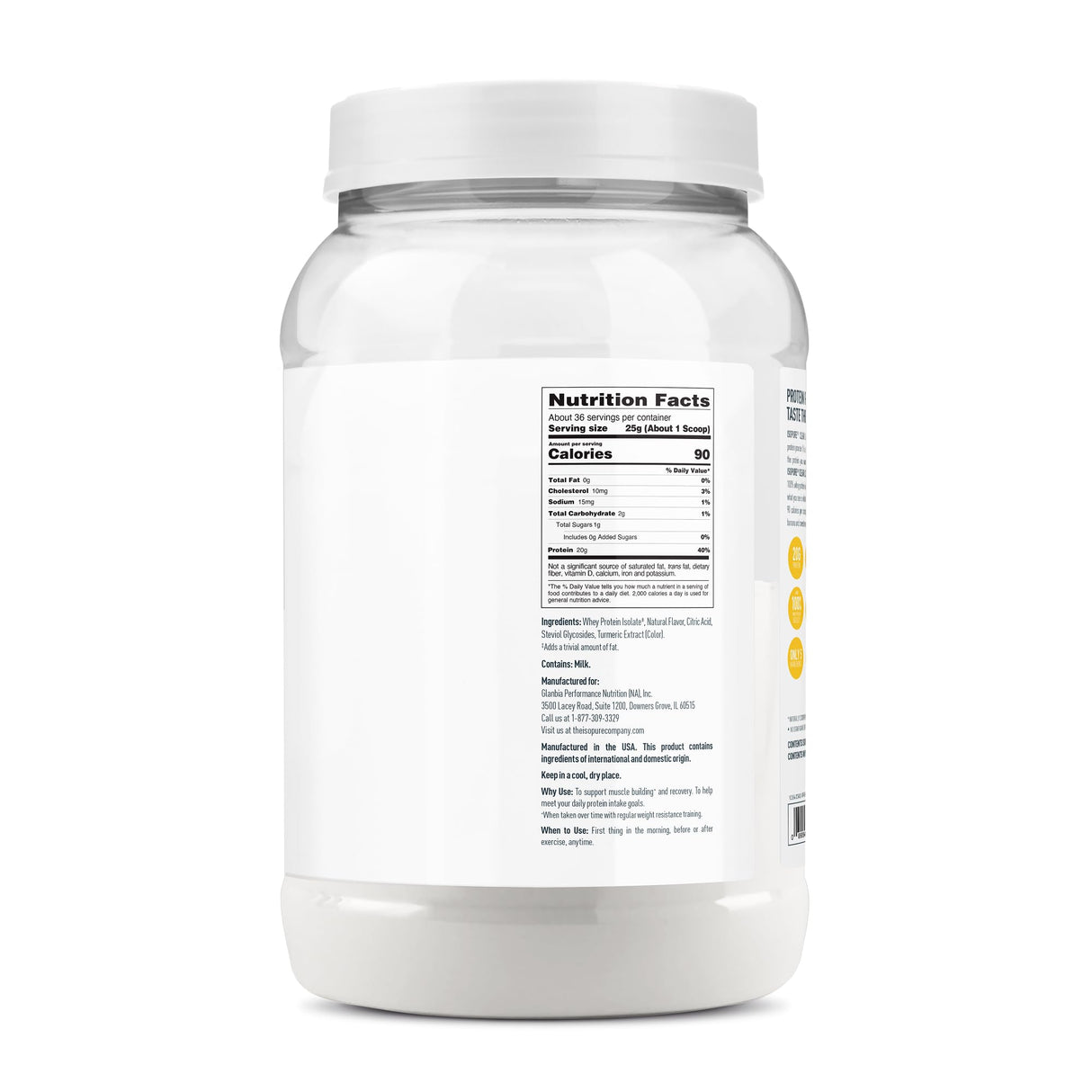 Isopure 100% Pure Whey Isolate Protein Powder Infusions, Lactose Free, Gluten Free, Naturally Flavored, Pineapple Orange Banana, 20g Protein Per Serving, 1.9 Lb, 36 Servings
