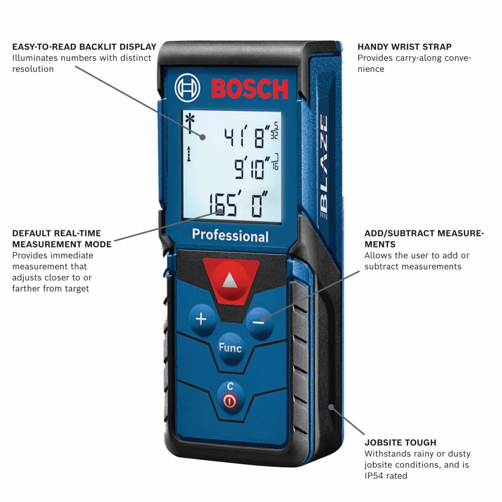 Bosch GLM165-40 Blaze™ Pro 165 Ft. Laser Measure