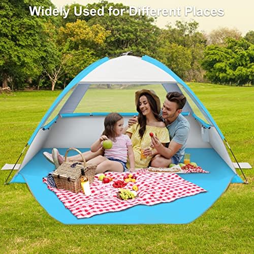 Gorich Beach Tent Sun Shelter for 3/4-5/6-7/8-10 Person with UPF 50+ UV Protection, Lightweight & Easy Setup Beach Shade Canopy, Portable Beach Shade Tent Beach Cabana