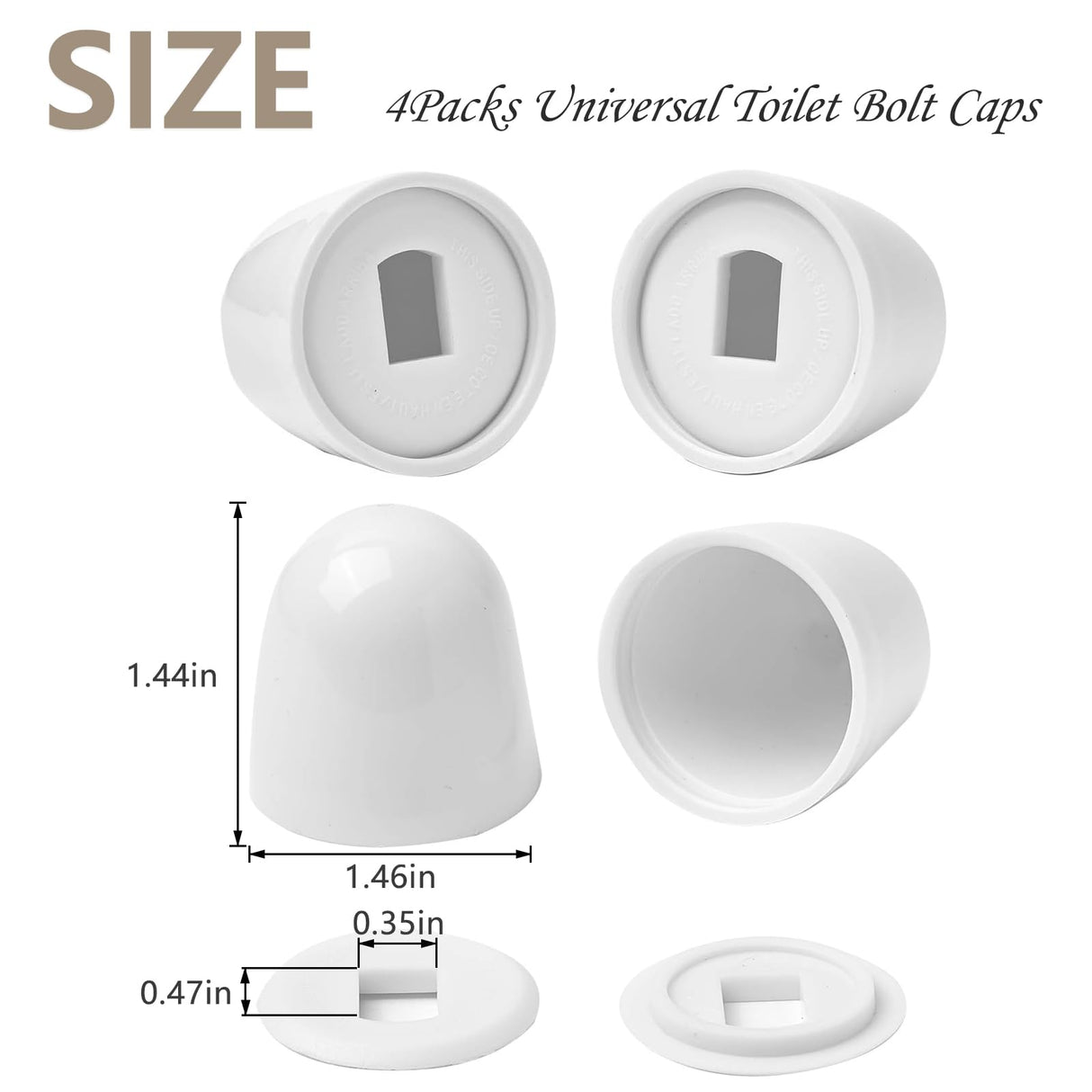 MENNTY 2Packs Ceramic Gold Birds Toilet Bolt Caps & 4Packs Universal Toilet Bolt Covers, Bathroom Decorative Toilet Floor Screw Cover Caps Easy Installation