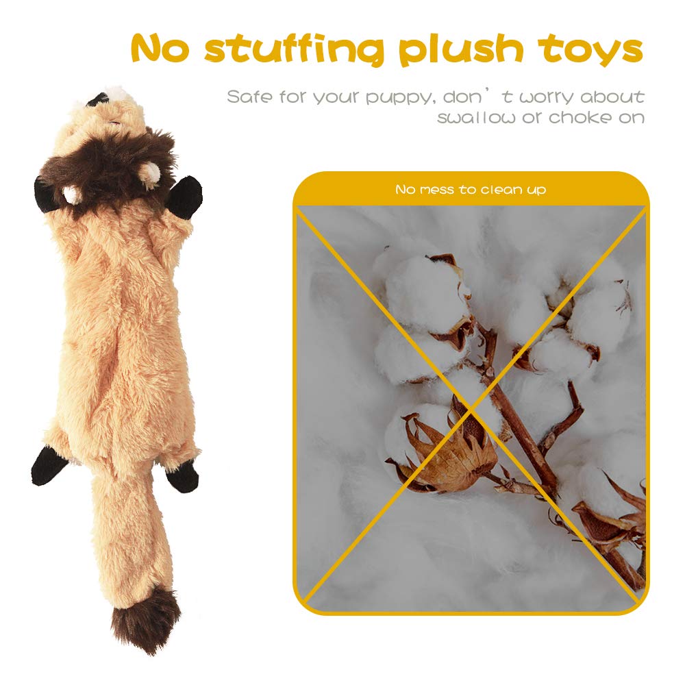 Dog Squeaky Chew Toys No Stuffing Soft Plush for Small Medium Large Breed