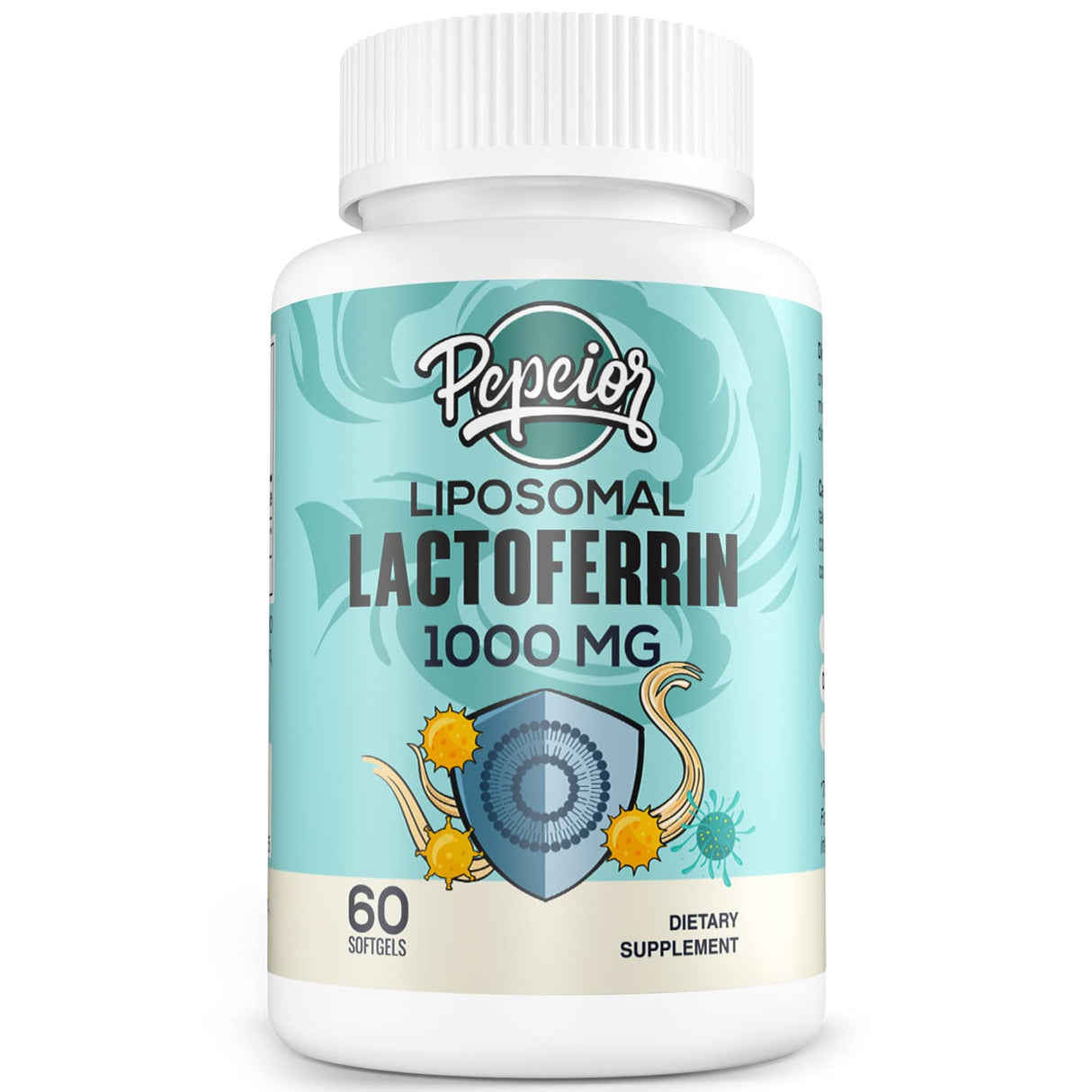 Pepeior Liposomal Bovine Lactoferrin 1000 mg - Higher Absorption - for Iron Absorption & Immune Function Lactoferrin Supplements for Adults, 60 Softgels