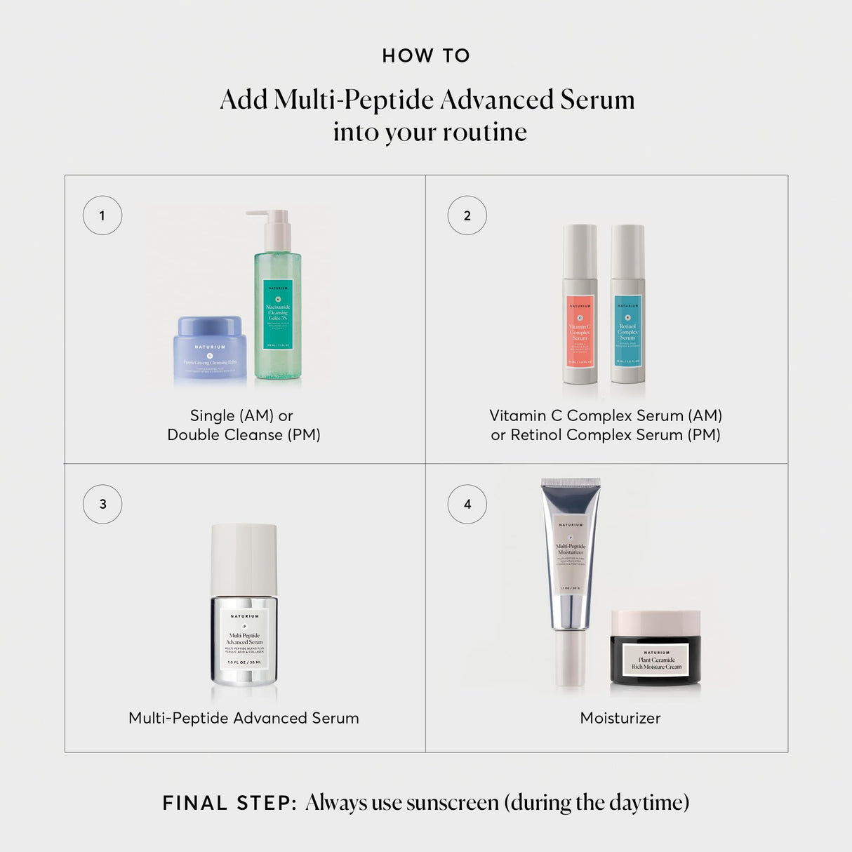 Naturium Multi-Peptide Advanced Serum, Firming & Smoothing Face Serum for Fine Lines & Wrinkles with Advanced Multi-Peptide Blend, 1 oz