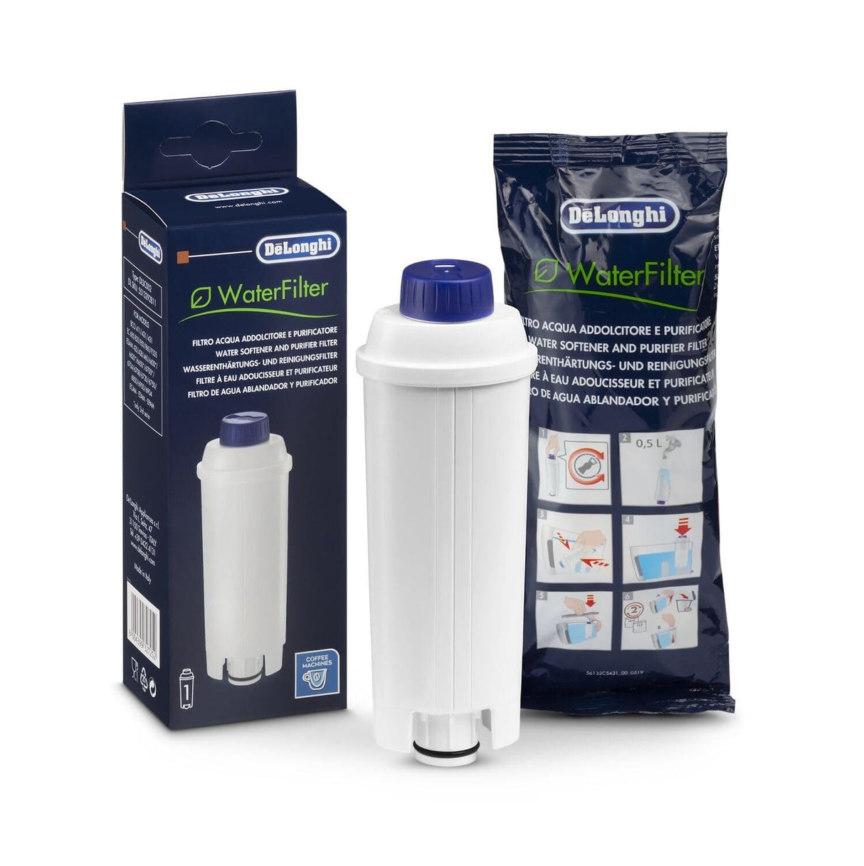De'Longhi Replacement Water Filter for Select Espresso Machines, DLSC002