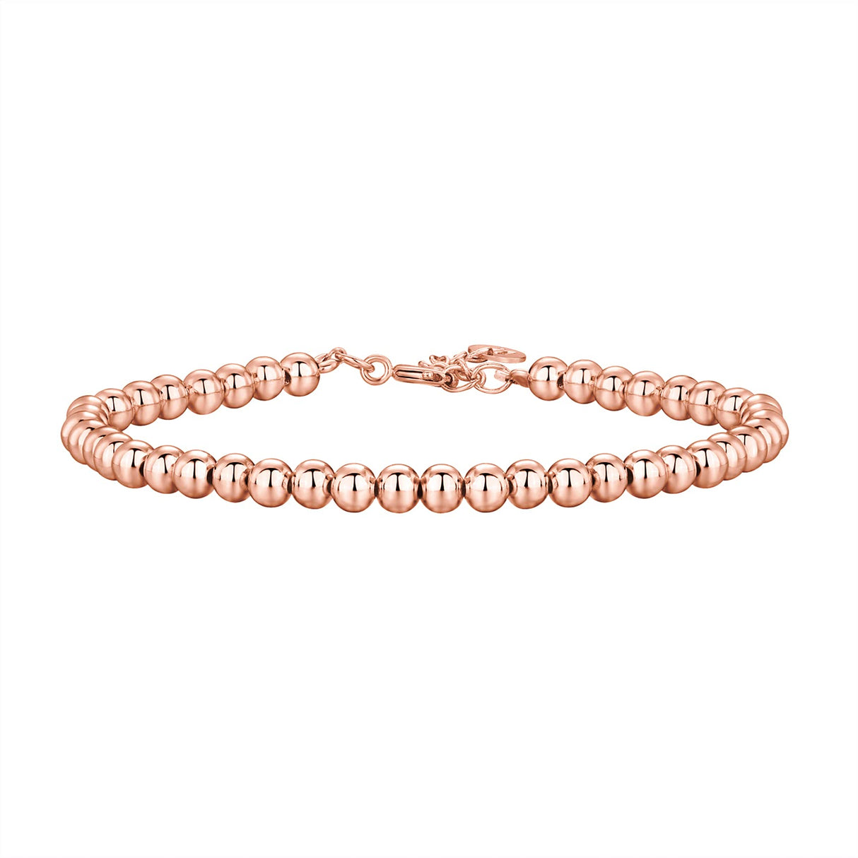 PAVOI 14K Rose Gold Plated Beaded Bracelet | Womens Ball Bracelet | Plated Gold Bracelets For Women