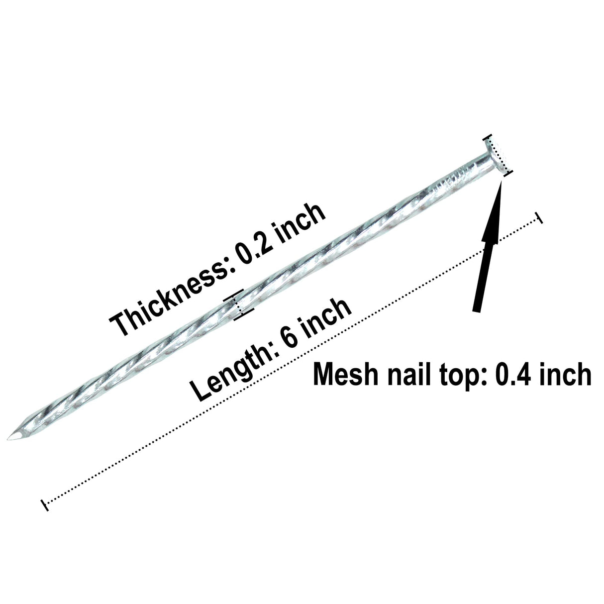 50/100/150 Pack 6" Solid Galvanized Non-Rust Metal Garden Stakes Spiral Landscape Edging Anchors for Paver Edging, Gardening, House Construction, etc (50)