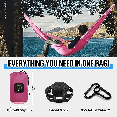 Grassman Camping Hammock Double & Single Portable Hammock with Tree Straps, Lightweight Nylon Parachute Hammocks Camping Accessories Gear for Indoor Outdoor Backpacking, Travel, Hiking, Beach