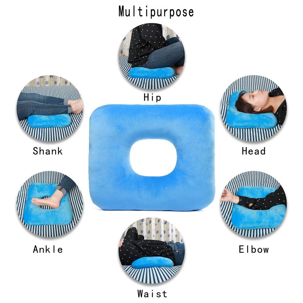 wefaner Donut Pillow Tailbone Pain Relief Cushion Bed Sores,Butt Donut Pillow Anti-Decubitus Pad-Breathable for Hemorrhoids,After Surgery,Pregnancy, Pressure Sores.