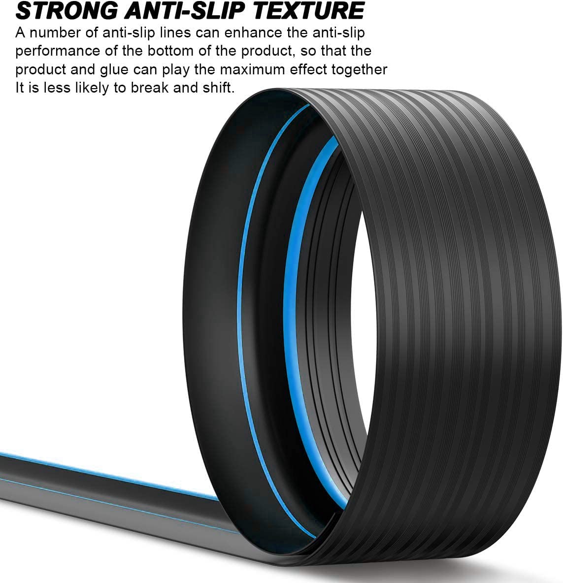 Jin&Bao Universal Garage Door Threshold Seal Strip 20FT Kit, Bottom Waterproof Rubber Weather Stripping Replacement(Blue, 2 Adhesive)