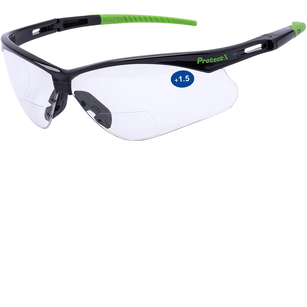 ProtectX Bifocal Safety Glasses 1.5 Diopter, Safety Glasses with Bifocal 1.5, Bifocal Safety Readers for Men Women, ANSI Z87.1 Rated