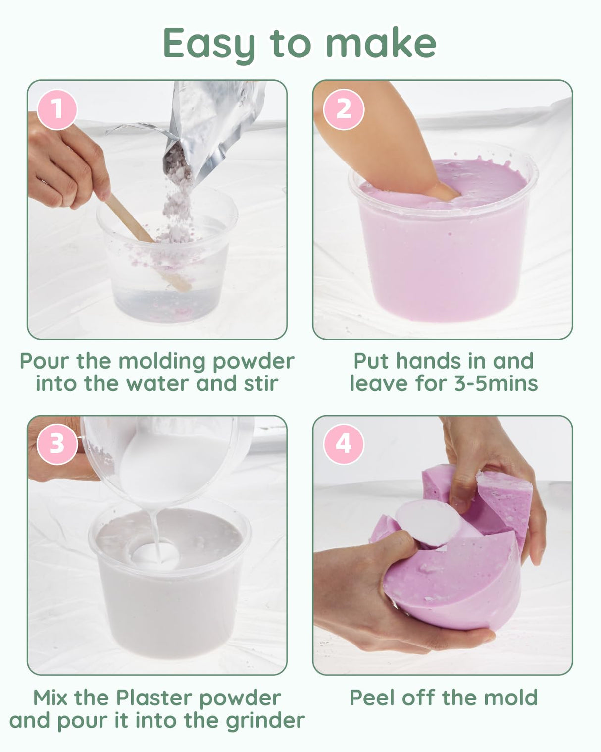 Lilian&Gema Baby Casting Kit Hands and Feet, Newborn Keepsake Foot Hand Mold Kit, Plaster Hand Mold Casting Kit for Babies 0-6 Months, Perfect for First Birthday, New Mom Baby Christmas Gift