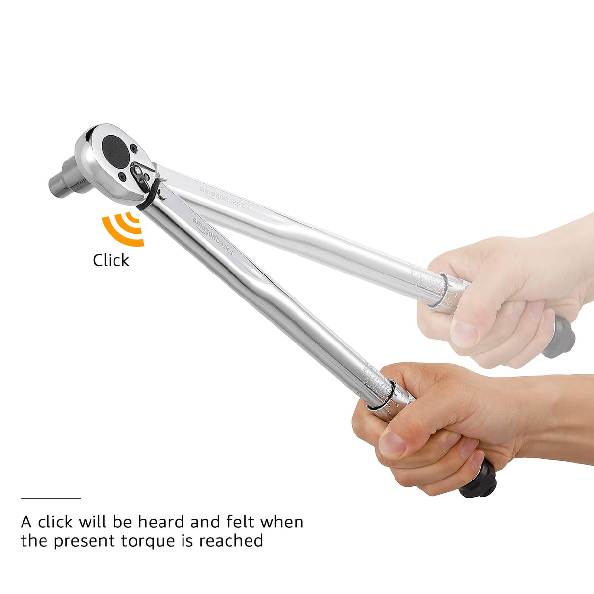 Amazon Basics 3/8-inch Drive Click Torque Wrench Ratchet, 15-80 ft.-lb, 20.4-108.5 Nm