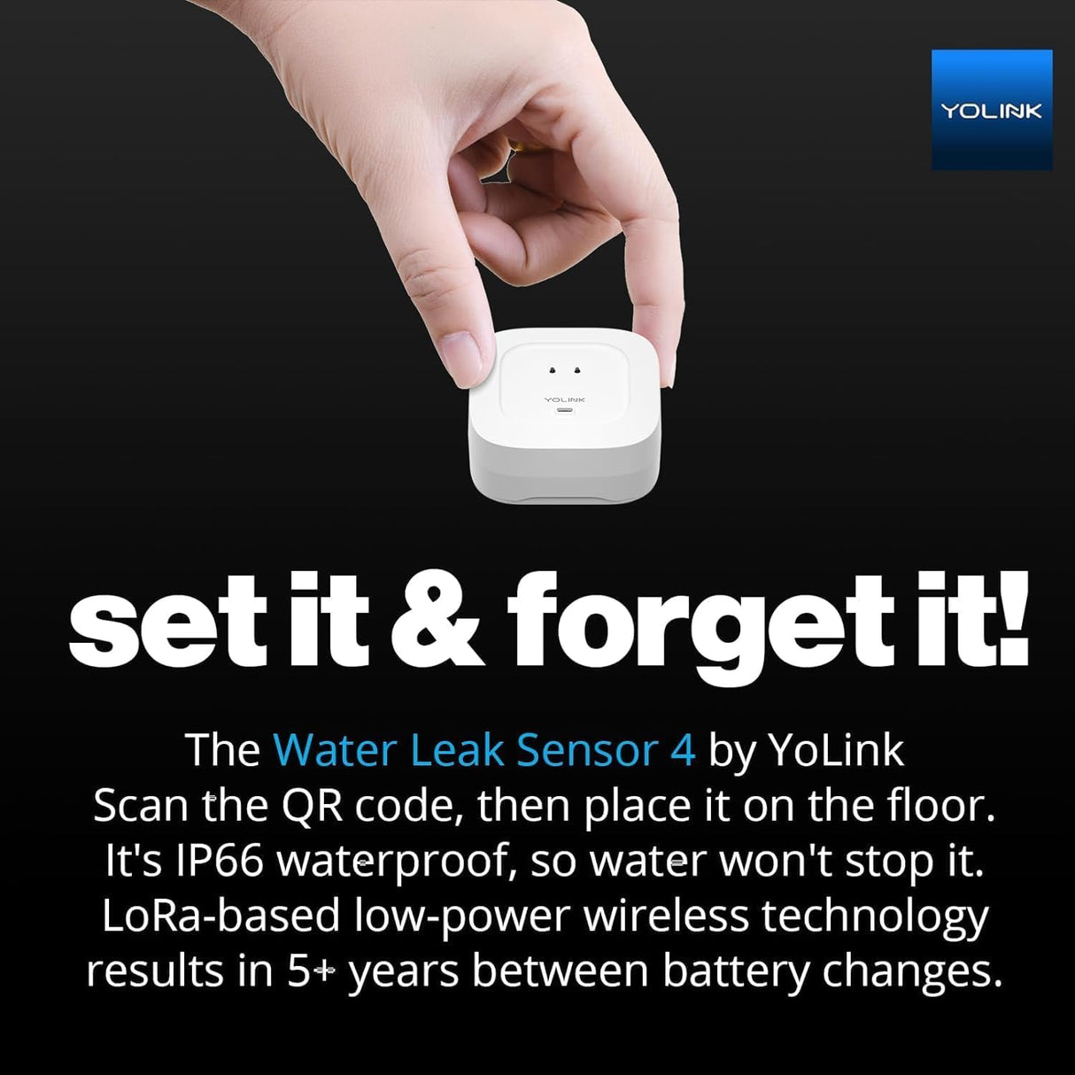 YoLink Water Leak Starter Kit: Hub + 6 Leak Sensor 4 (105 dB Siren), LoRa Long-Range, App/SMS/Email Alerts, D2D Offline, 2 AAA Up to 5-Year Battery, Compatible with Alexa/IFTTT/Home Assistant