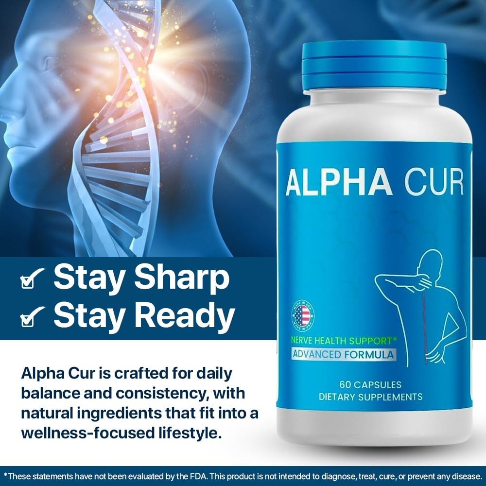 (2 Pack) Alpha Cur Nerve Capsules – All Natural AlphaCur Supplement Pills for Maximum Strength, Health, & Daily Fitness (120 Caps)