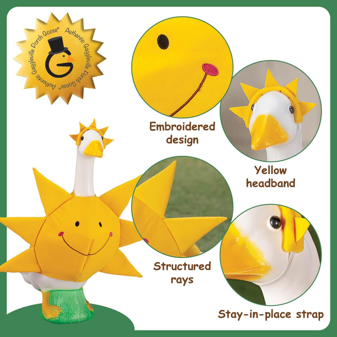Gaggleville Sun Goose Outfit, Fits Large 23" H Statue, by Fox Valley Traders