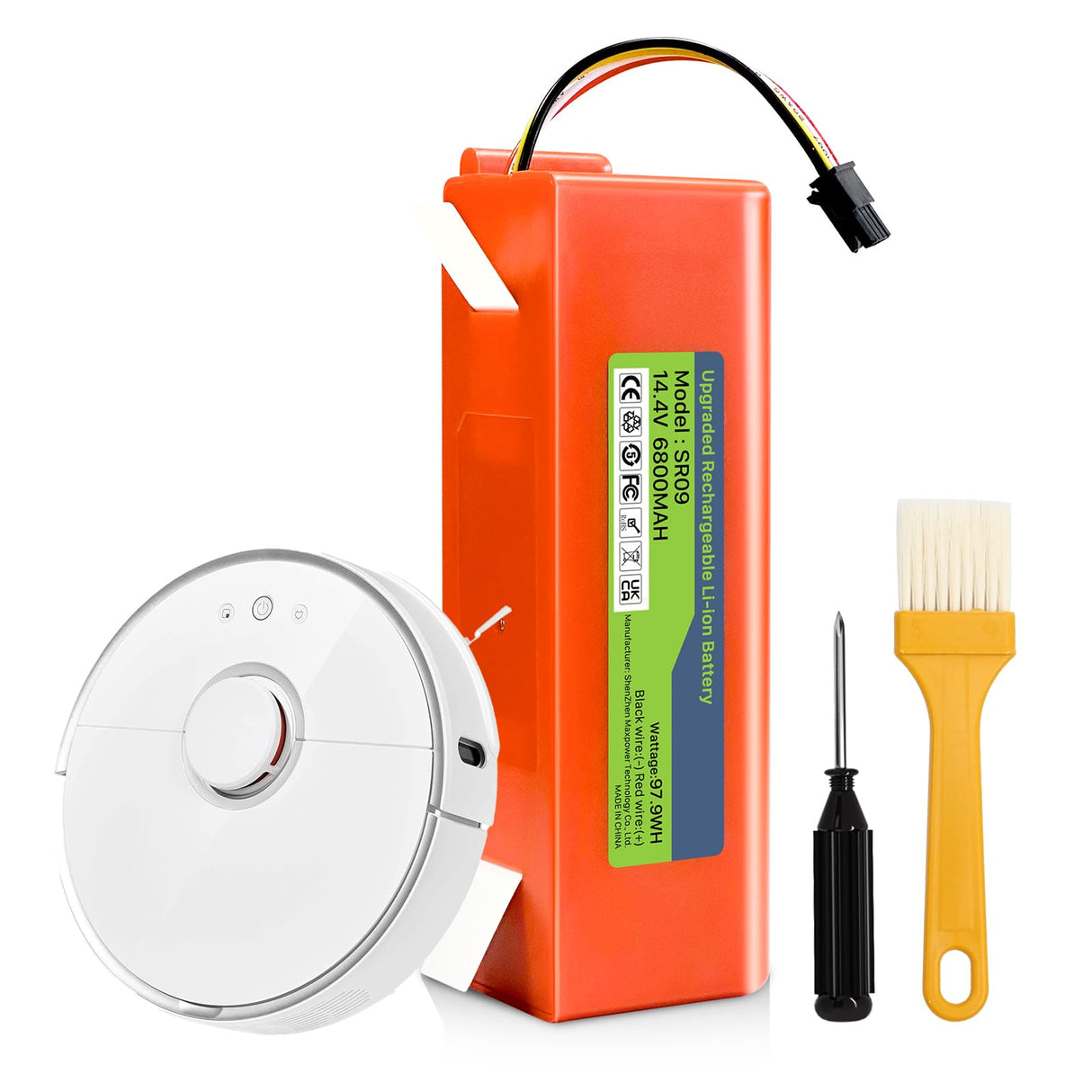 TQTHL Battery for Xiaomi Roborock S5, S5 Max, S50, S6, S6 MaxV, S7, Q7 Max V Ultra Pure, Q5 Q5 Max Q5 Pro, Brr-2p4s-5200s, Mijia 1st and 2nd Generation Robot Hoover(Not for Roborock Qrevo )