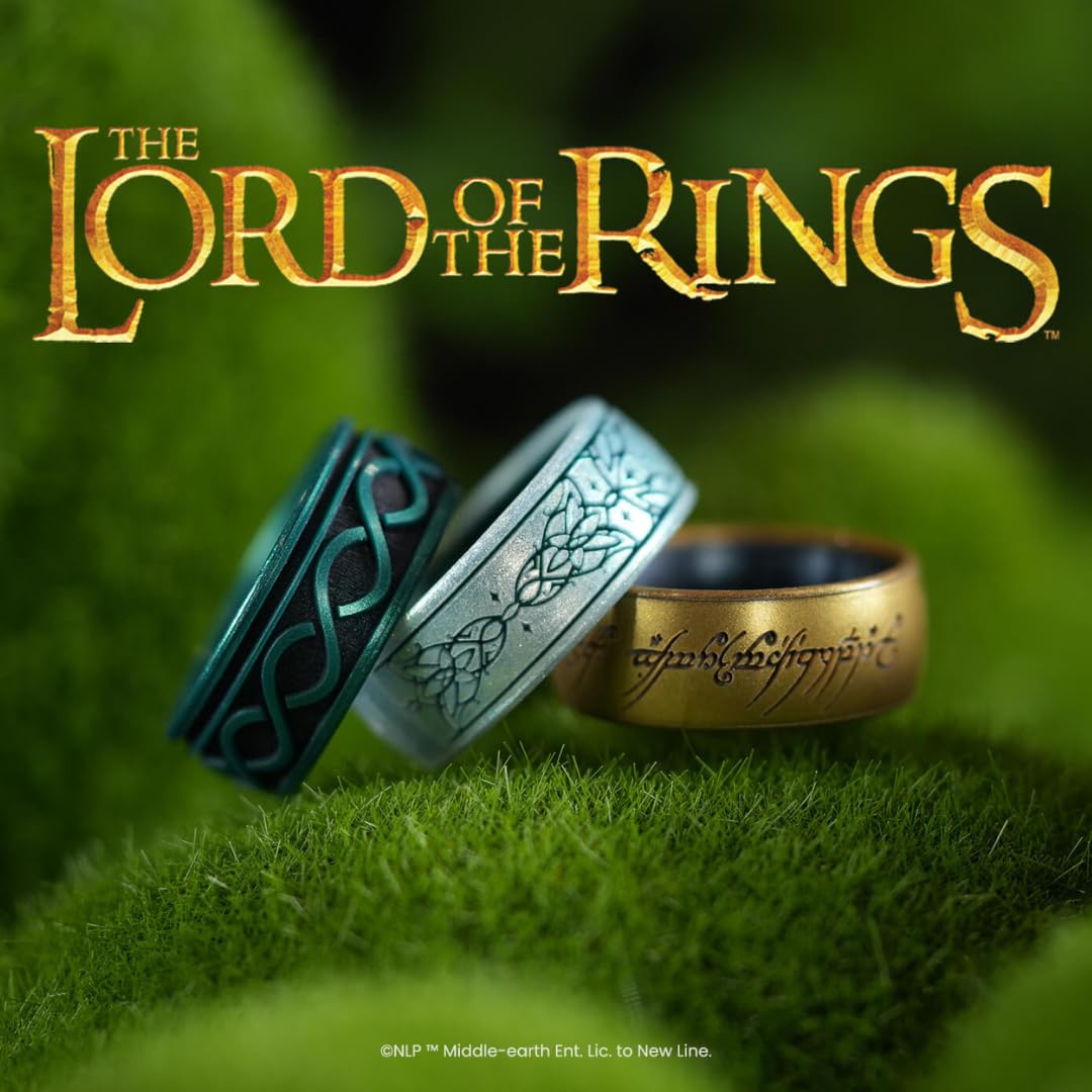 Enso Rings Lord of the Rings Collection - Comfortable DualTone Silicone Rings - The One Ring - Size 8