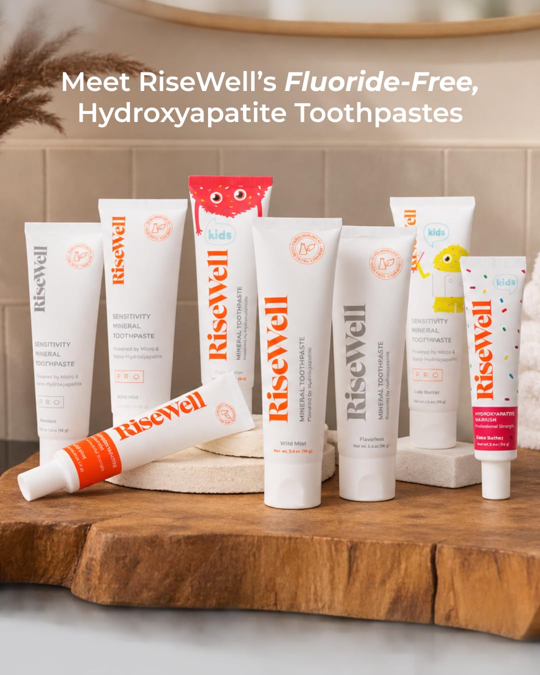RiseWell Kids Hydroxyapatite Toothpaste Fluoride Free - Cake Batter, 3.4oz