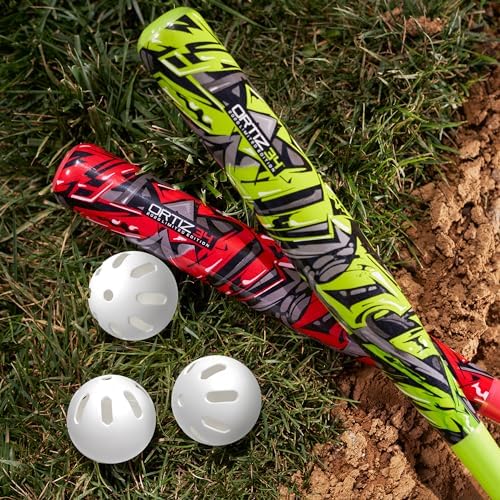 Bat & Ball Set - Graffiti Plastic Bat & Ball Homerun Set- David Ortiz Backyard Baseball Set for Youth, Kids, Teenagers, Adults