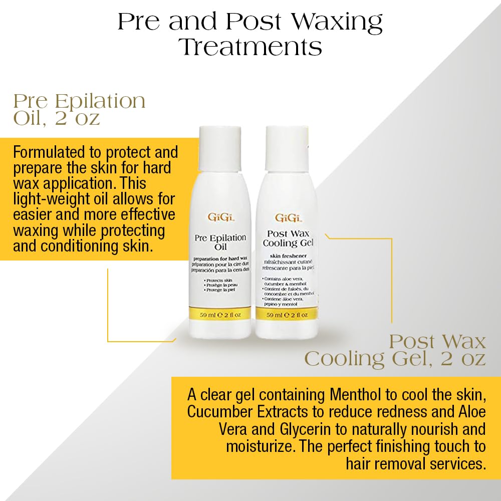 Gigi Brazilian Waxing Kit for Women - Hair Removal Wax Kit with Wax Warmer, Hard Wax, Pre & Post Wax Care, & Applicator Sticks - Ideal for Bikini & Intimate Areas