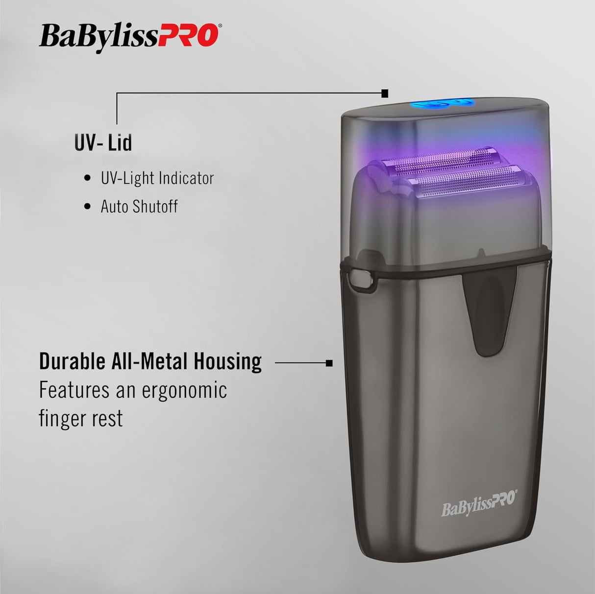 BaBylissPRO UVFOIL Double Foil UV-Disinfecting Metal Shaver