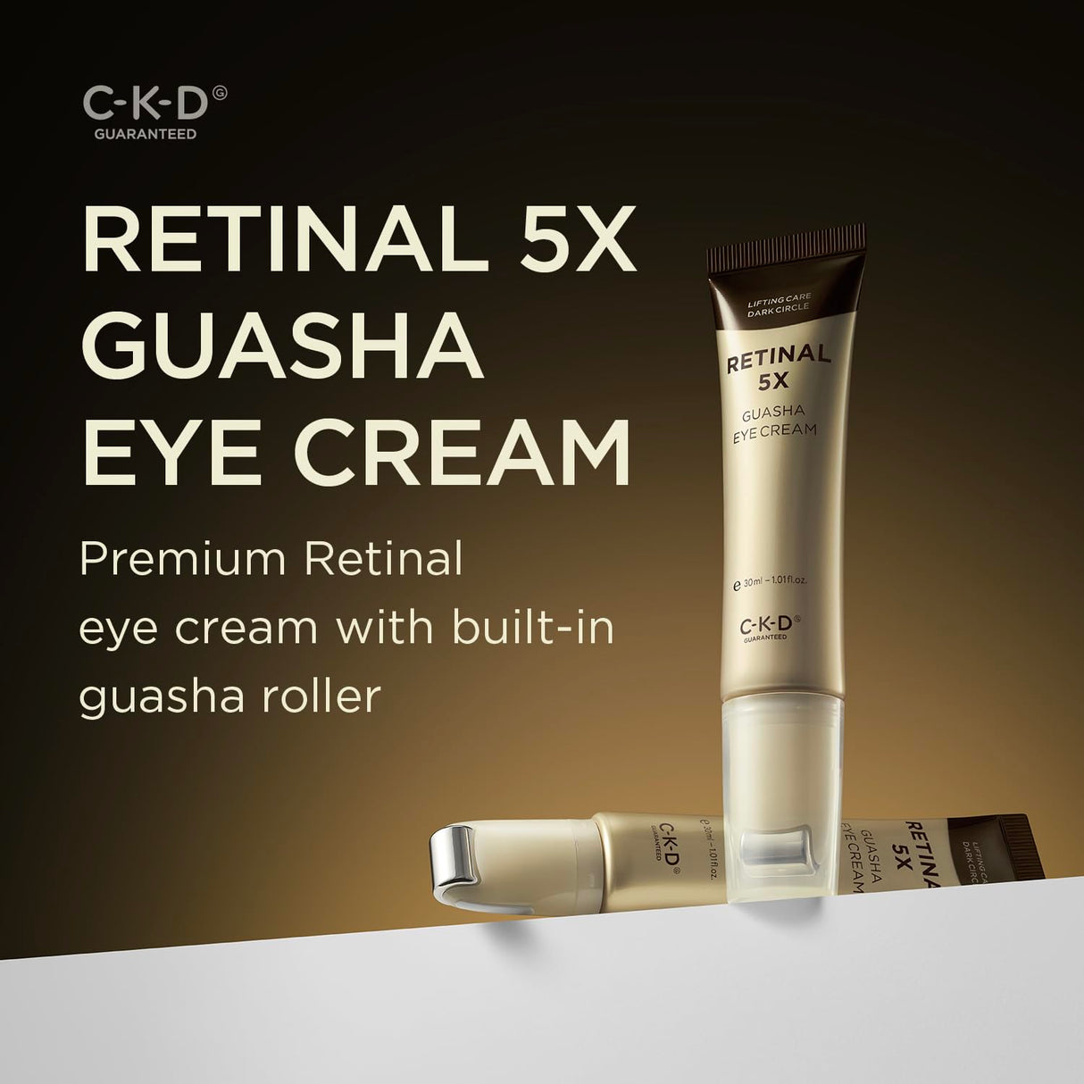 CKD Retinal 5X Guasha Eye Cream - Anti-Aging Eye Treatment for Wrinkles, Dark Circles & Puffiness, Hydrating & Firming, Korean Skincare for Radiant Eye Area, 1.01 fl oz