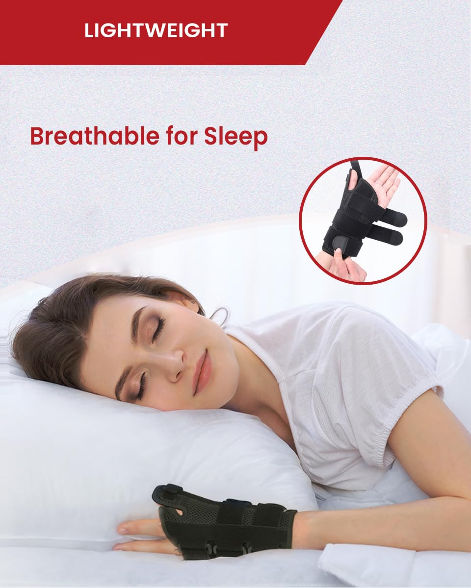 Hurmoya Wrist Brace Thumb Spica Splint Support for Carpal Tunnel, De Quervain's Tenosynovitis, Tendonitis Pain Arthritis Trigger for Man and Women (Medium - Right Hand)