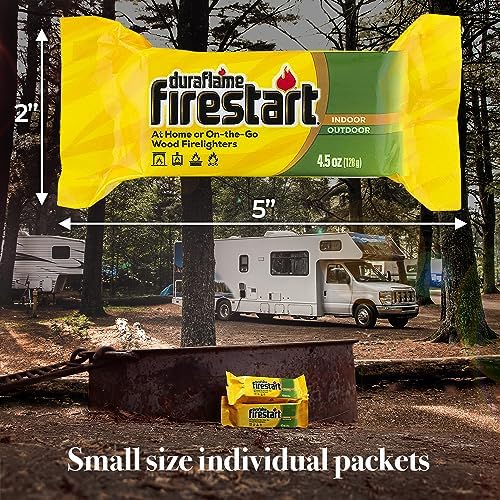 Fire Starter for Indoor and Outdoor Use - Quick Ignition Firelogs for BBQ, Fireplace, Fire Pit and Campfires (12 Pack)