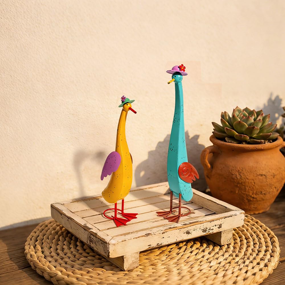The Aura Collective 22" Duck Garden Statue Set of 2 Metal Ducks