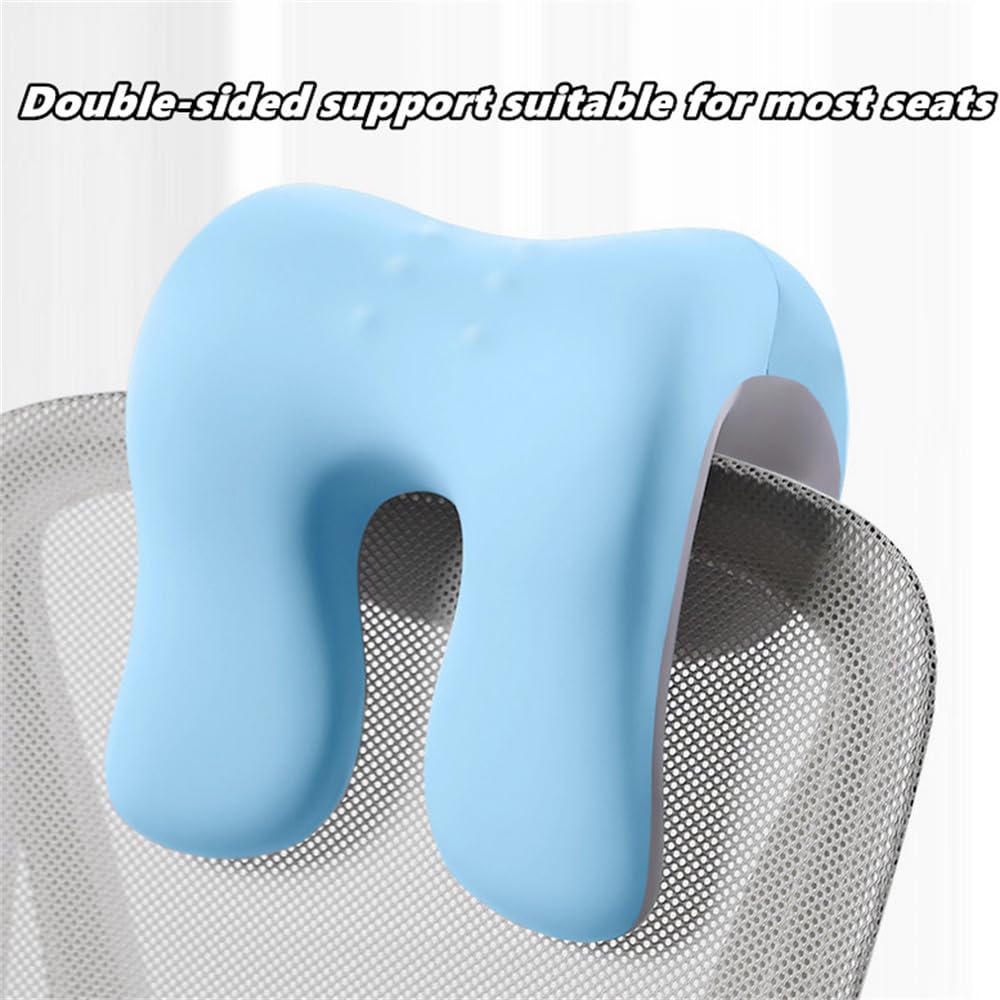 chislim Neck Support for Office Chair,Memory Foam Desk Pillow for Napping,Washable Cover,Fits Most Office Chair (Black)