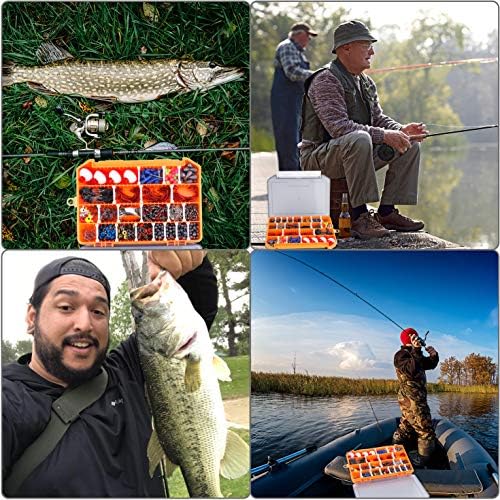 PLUSINNO Fishing Lures Baits Tackle Including Crankbaits, Spinnerbaits, Plastic Worms, Jigs, Topwater Lures, Tackle Box and More Fishing Gear Lures Kit Set, 102/302Pcs Fishing Lure Tackle