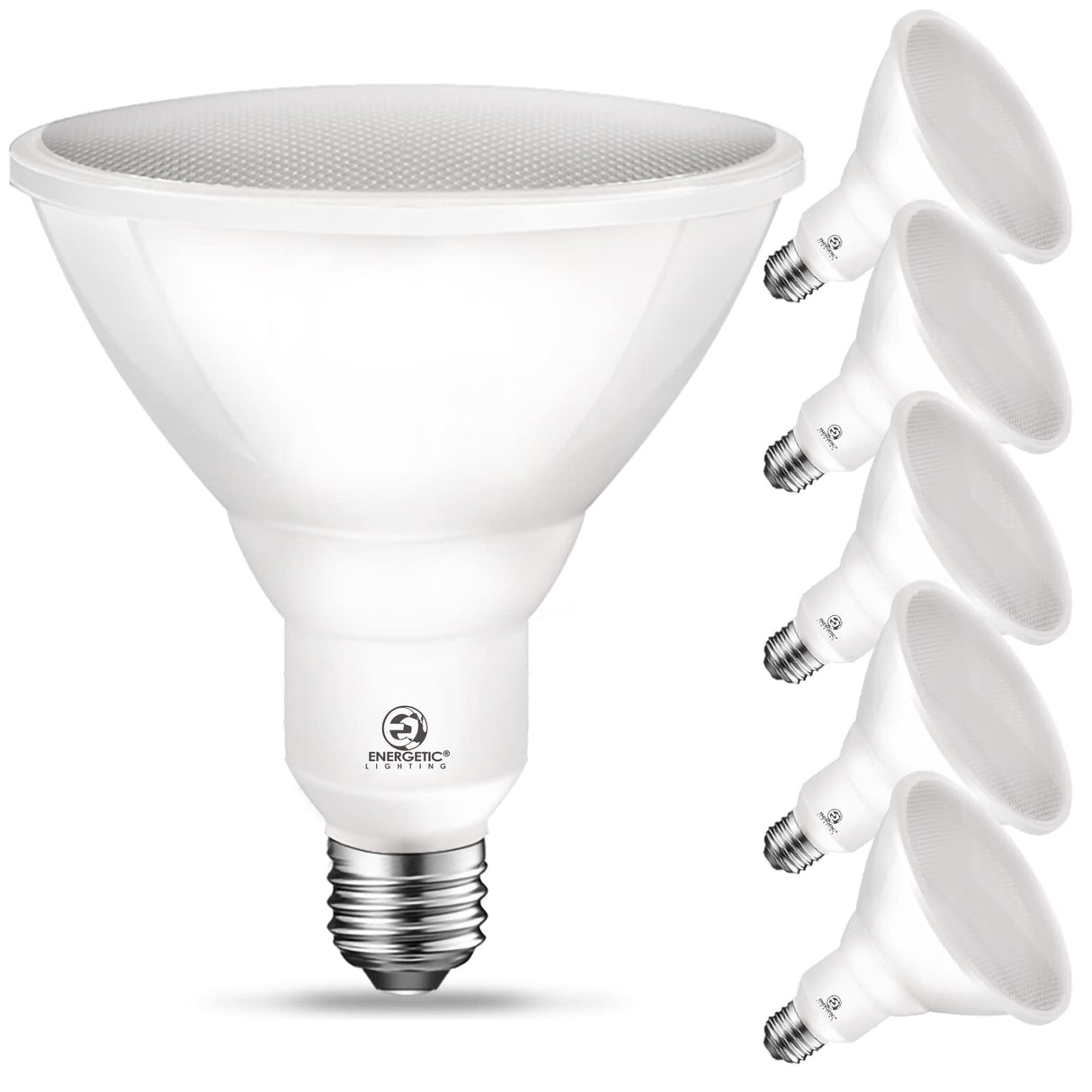 Energetic PAR38 LED Flood Outdoor Light Bulb, 5000K Daylight, 90 Watt Equivalent (11W), Wet Rated, 900LM, E26 Base, Non-Dimmable, 6 Pack