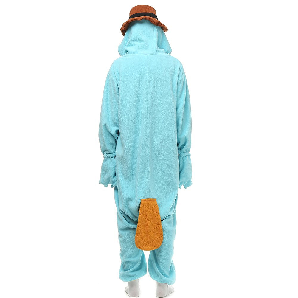 Wishliker Unisex Adult Onesie Pyjamas Platypus Christmas Costume SkyBlue