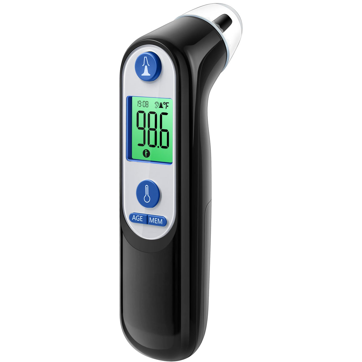 Ear Thermometer for Kids, Adults and Babies, FSA Eligible, Fever Alarm, Mute Mode, 30 Memory Recall with 21 Probe Covers - Fast Results & Easy to use, Life Time Support (Black)