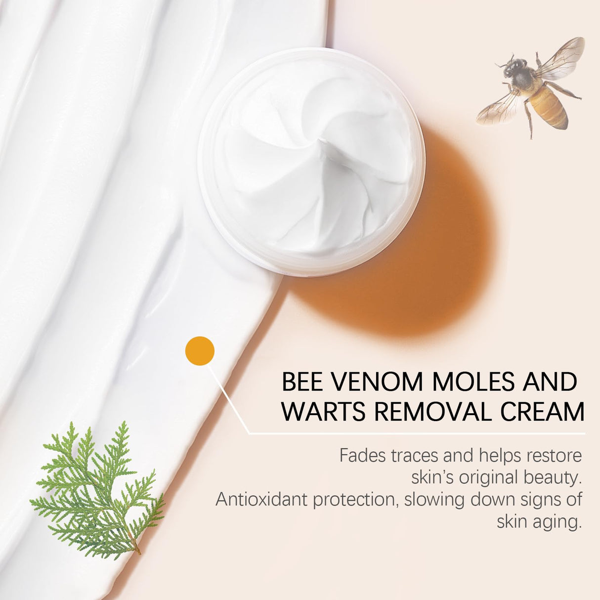 4 Pack Bee Venom Wart and Tag Remover, Bee Venom Mole and Wart Treatment Cream, Tag Recede Bee Venom for Skin