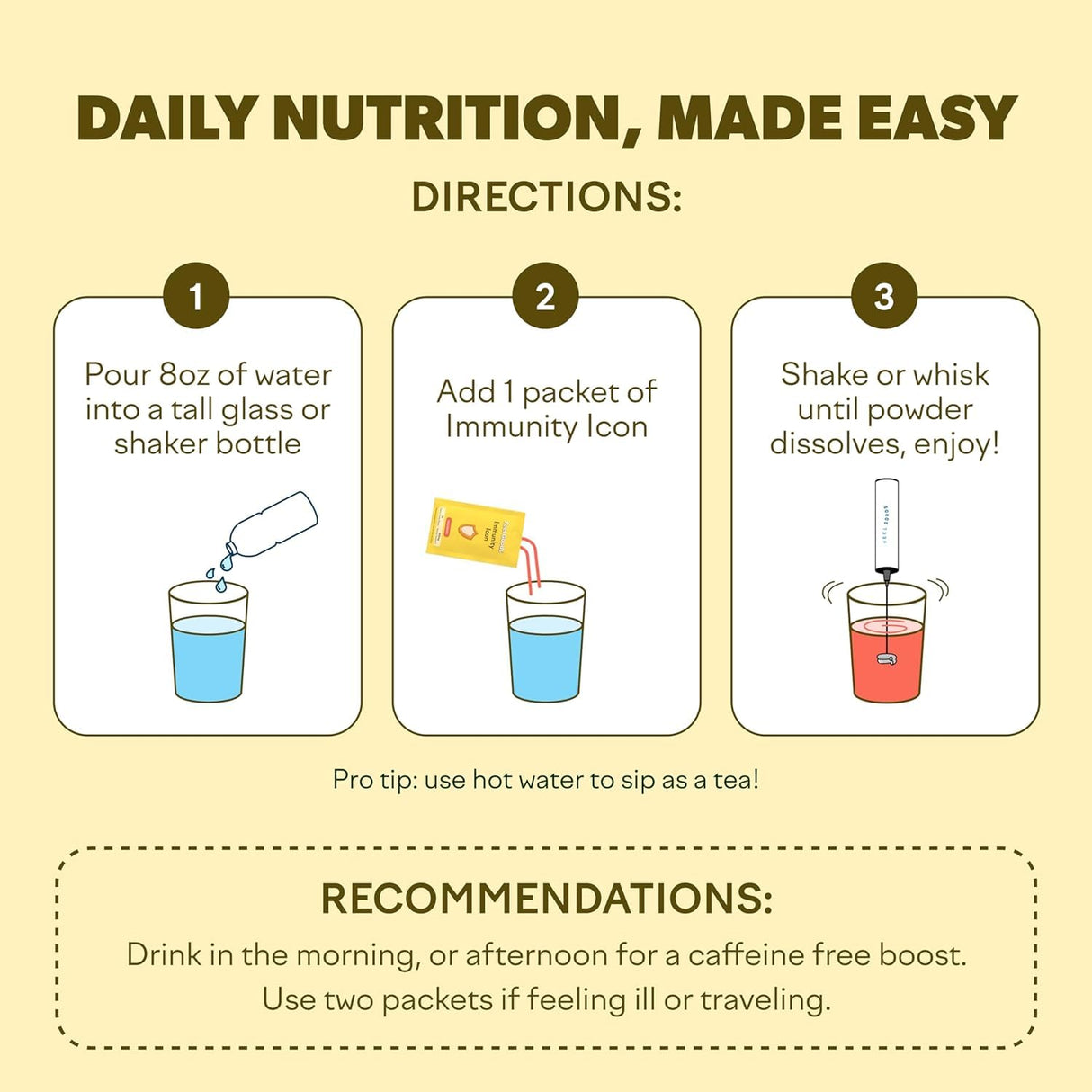 Feel Goods Immunity Icon, Zero Sugar, Vitamin C, A, B, D, E & Zinc, Organic Elderberry, Ashwagandha, Drink Mix Powder, Vegan, Non GMO, Caffeine & Gluten Free | Wild Berry, 15 Count