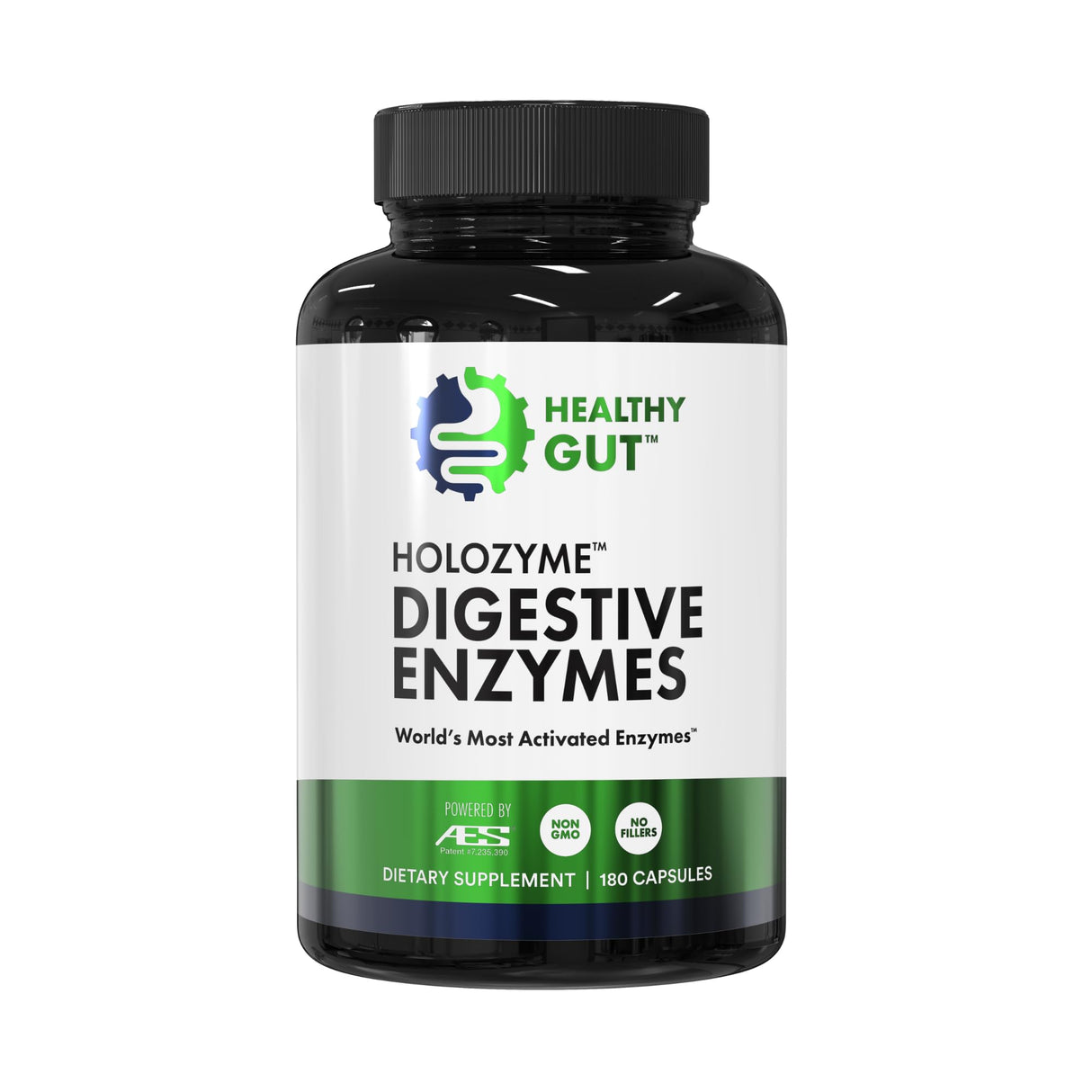 Healthy Gut HoloZyme Max Strength Digestive Enzymes | Prevents Bloating, Gas, & Indigestion w/Protease, Amylase, Lipase, Lactase, and More | 90 Servings