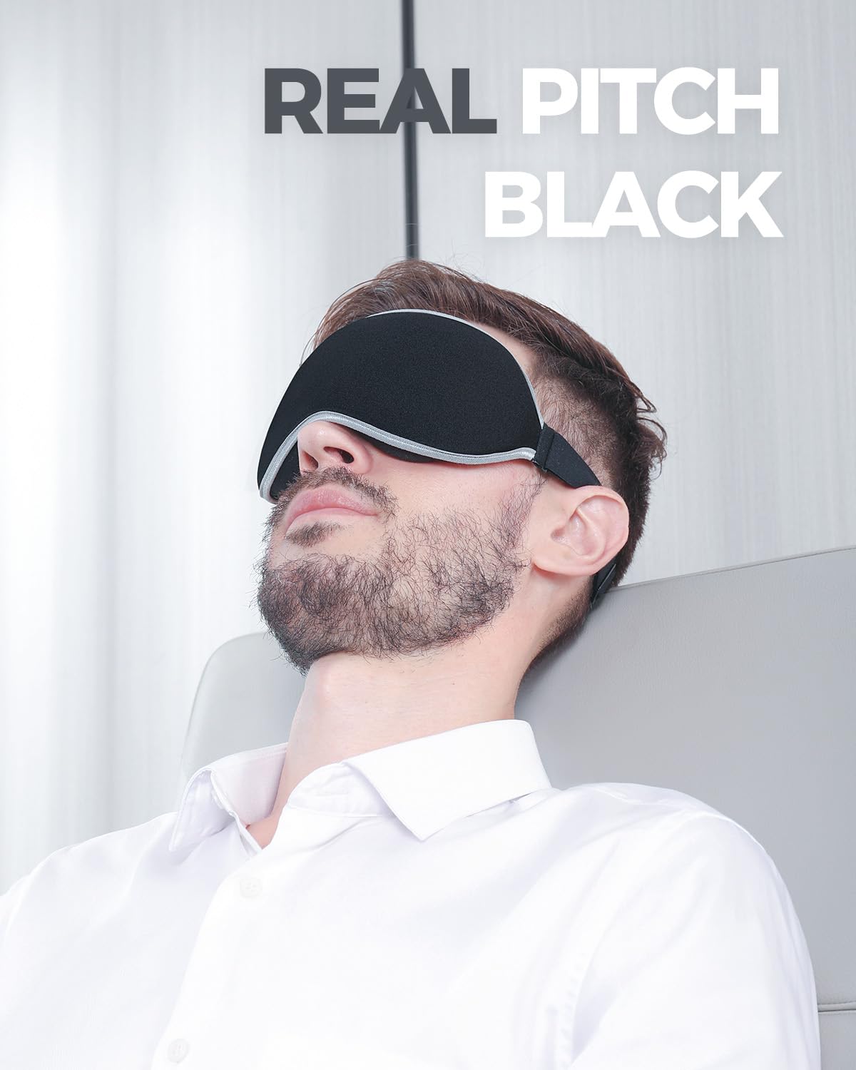 MZOO Luxury Sleep Mask for Back, Side Sleeper, Complete Light Blocking Sleeping Eye Mask Night Blindfold, 3D Zero Pressure & Spacious for Lash Extensions, Breathable Soft Eye Cover Flight Nap Travel