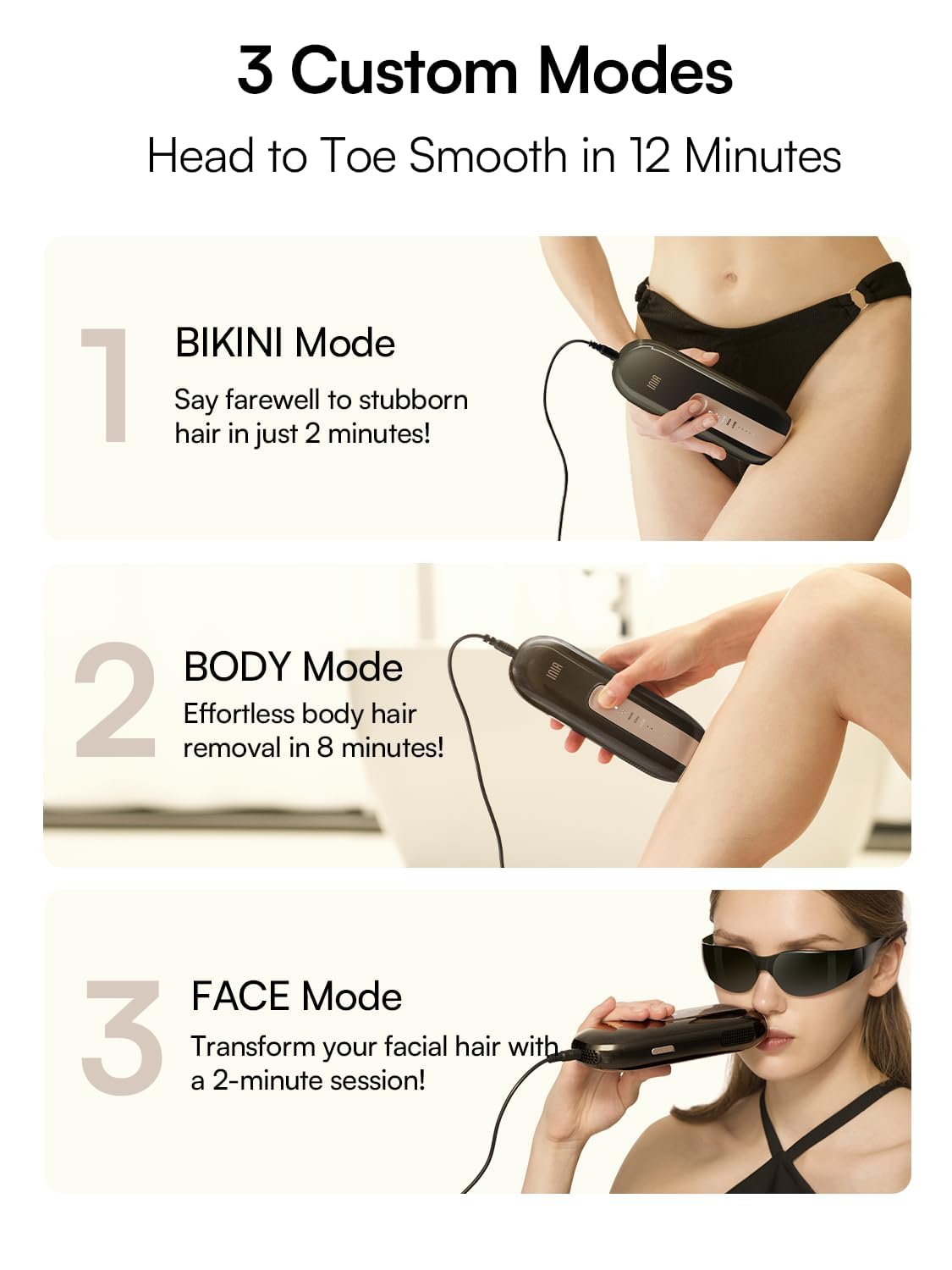 Laser Hair Removal Device for Women and Men, INIA Fond Hair Remover with Long-Lasting in Hair Reduction for Body&Face, Safe at-home Results for Armpits, Bikini and Legs