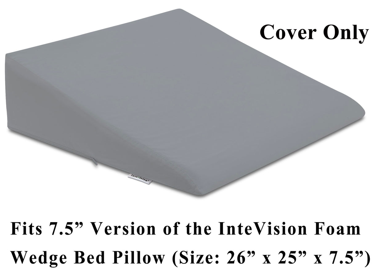 InteVision 400 Thread Count, 100% Egyptian Cotton Pillowcase. Designed to Fit The 7.5" Version of The InteVision Foam Wedge Bed Pillow (26" x 25" x 7.5") (Gray)